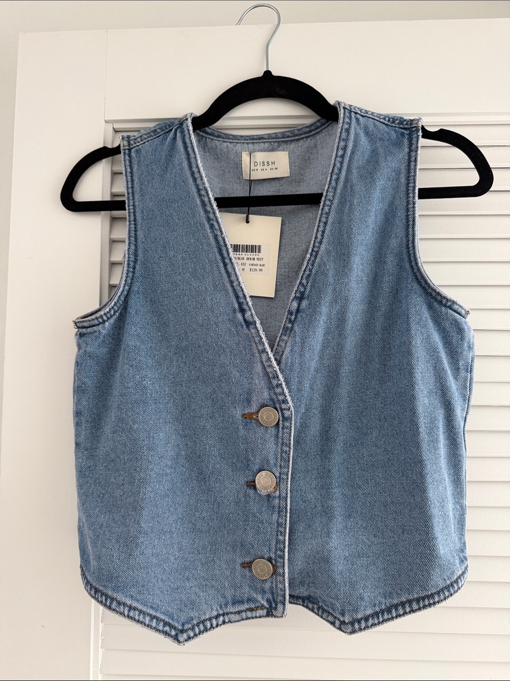 DISSH Light Blue Denim Button Vest